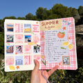 Voorbeeld van een journal spread voor de KreaDoe met een vrolijke bucketlist pagina