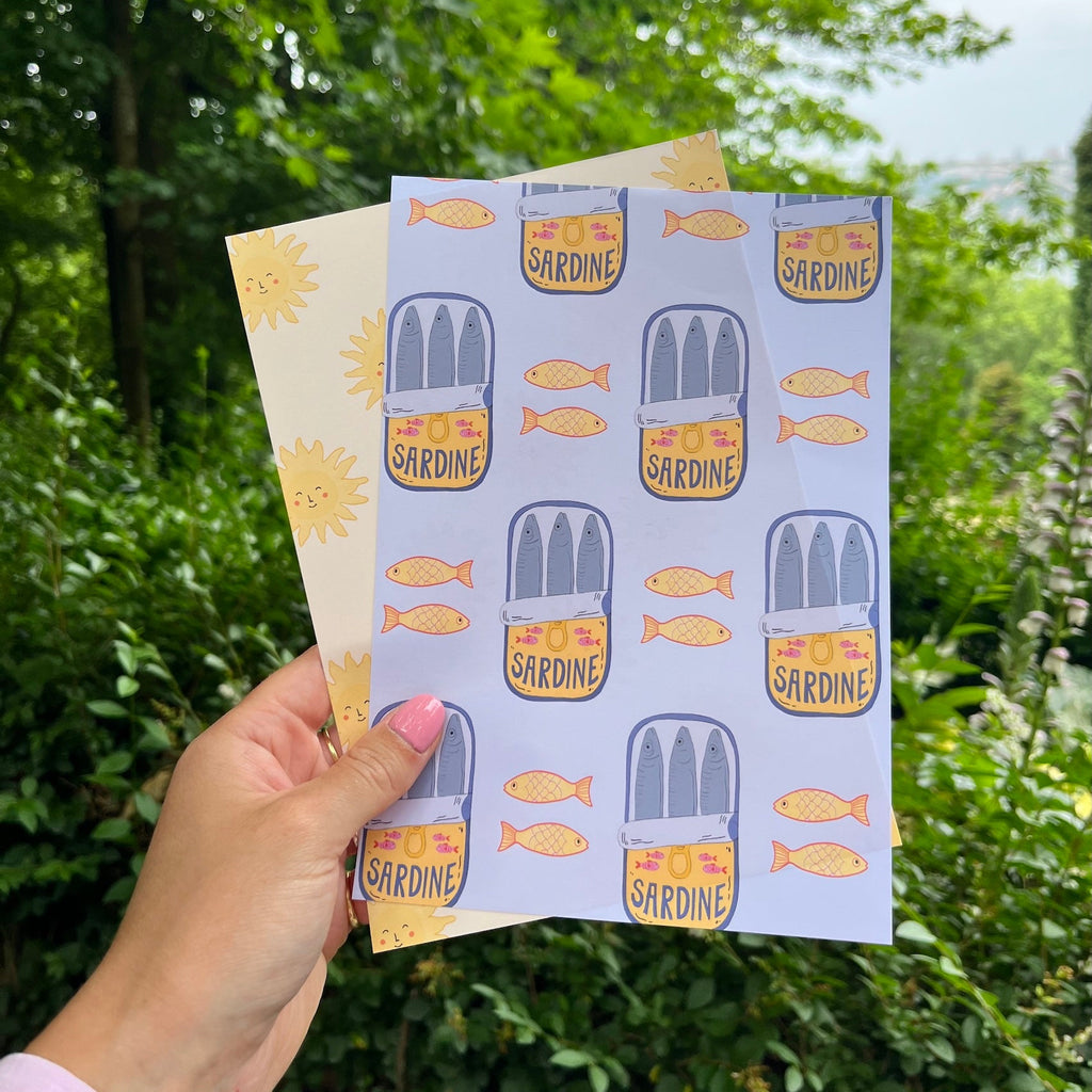 Journal papier in A5 formaat met sardientjes en zonnetjes