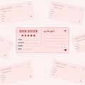 Sticker book review roze gemaakt van glanzend vinyl. 
